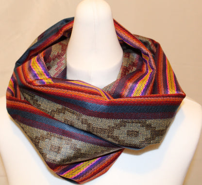 Incan patterned handwoven Ikat scarves