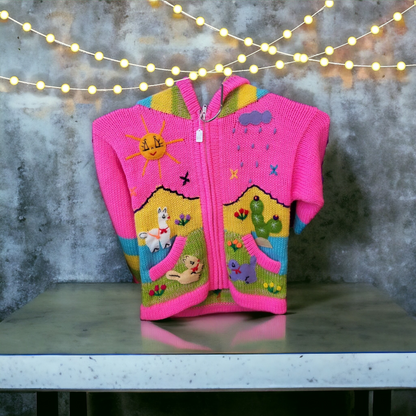 Handmade colourful children cardigan
