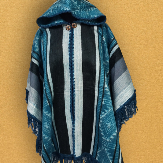 Light and soft alpaca wool poncho scarf