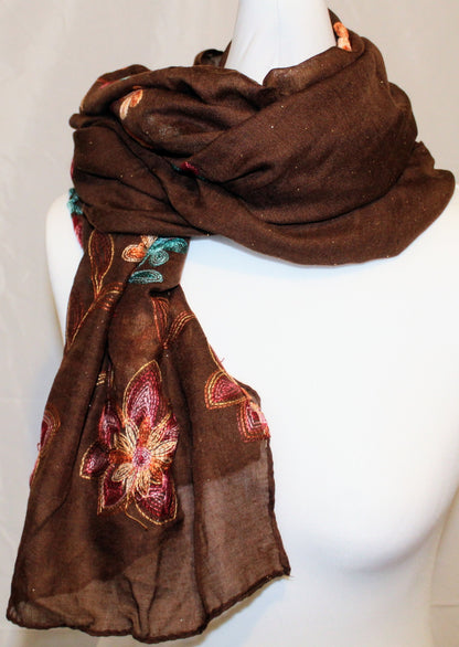 Handmade Cotton Linen Scarf Throw Shawl | Glitter | Ethnic Artisan | Trendy Chic | Spring Summer Autumn