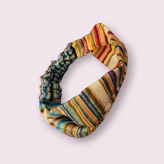 Boho Chic Retro Headband - Vibrant Cotton Accessory for Statement Style