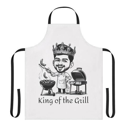 Apron, 5-Color Straps, King of the Grill Chef's Apron | Durable Canvas | Adjustable Tie-Back | One Size