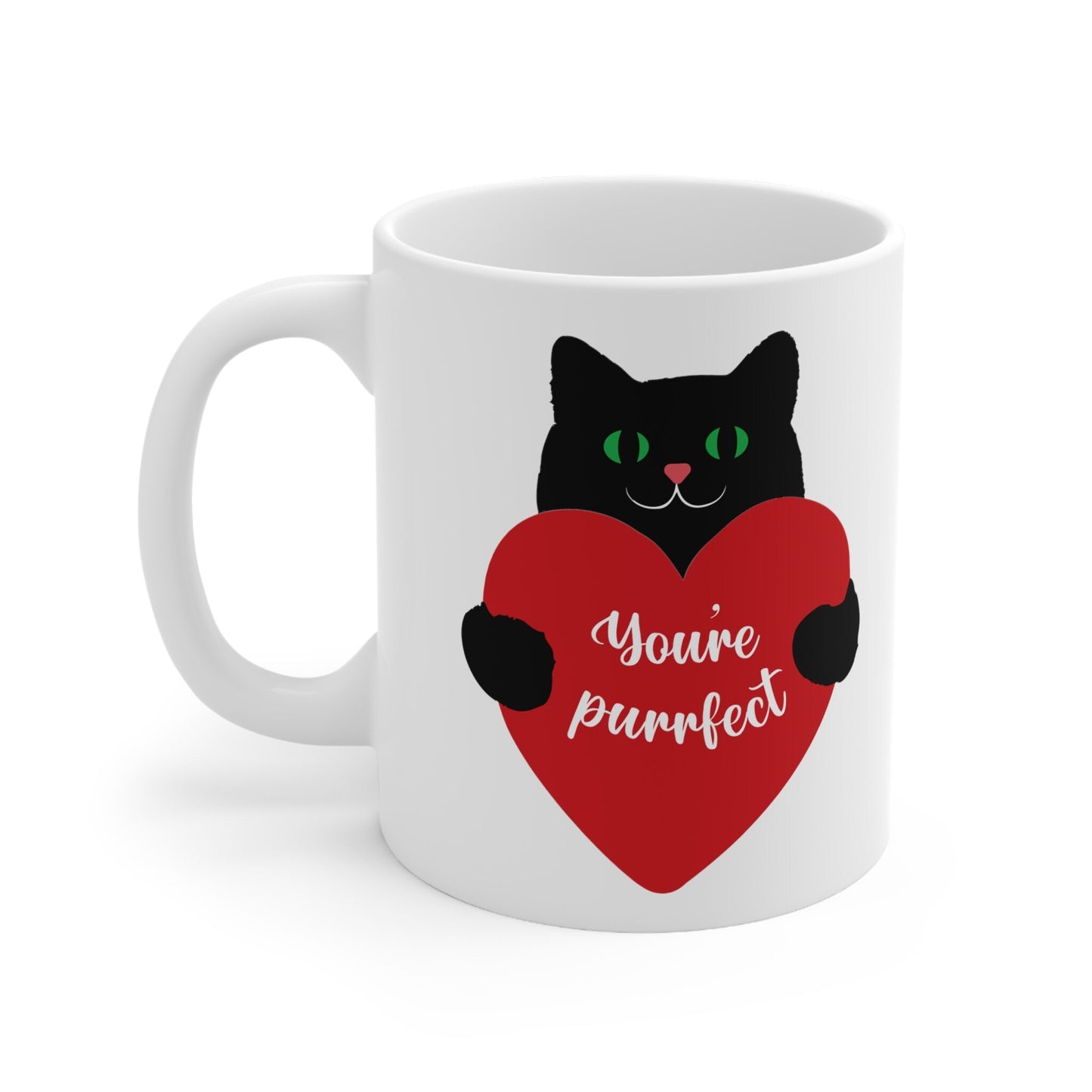 Black Cat Ceramic Coffee Cup - You're Purrfect Cat Lover Gift - 11oz/15oz Mug